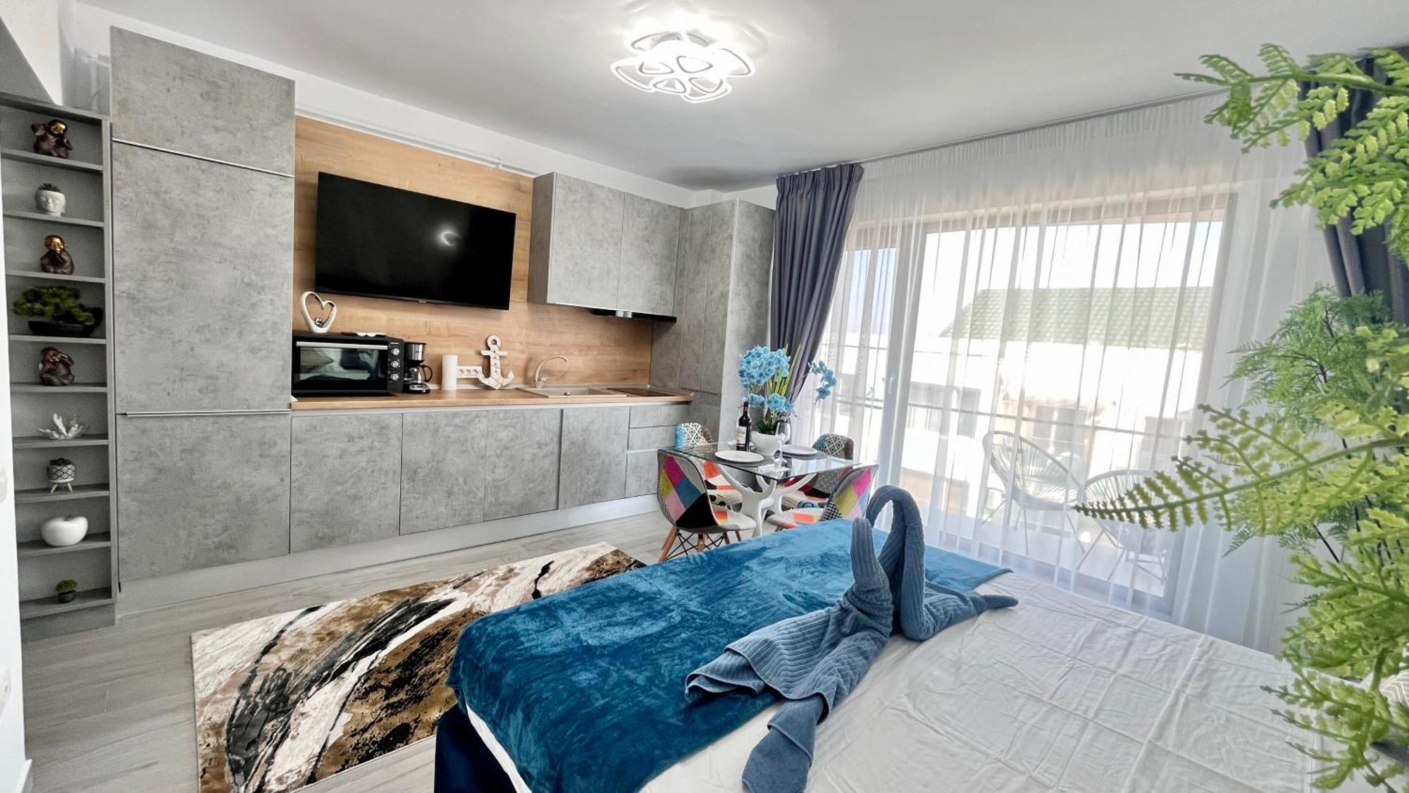Cosmopolitan - Studio Pe Plaja Cu Vedere La Mare & Loc Parcare Gratis Navodari Exterior photo